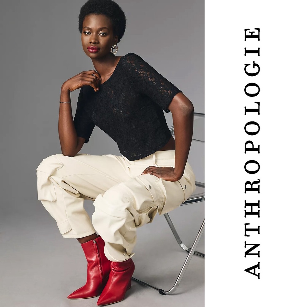 Anthropologie Lace Boatneck Top